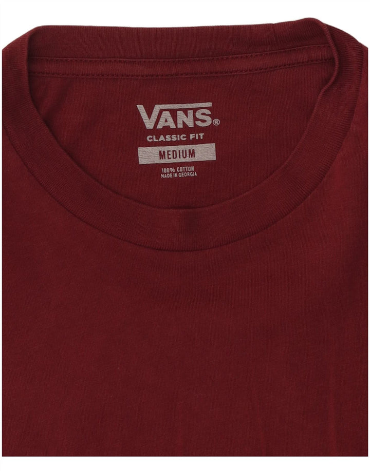 Tricou grafic pentru bărbați VANS, cu croială clasică, top mediu din bumbac burgundy