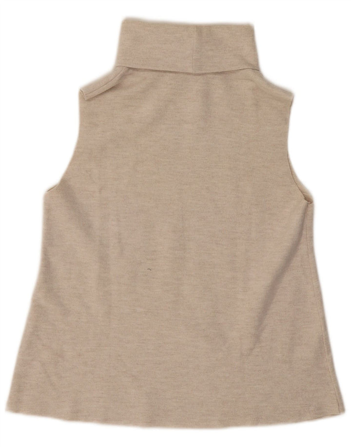 Vesta Top pentru femei Zara UK 12 Medium Bej Bumbac