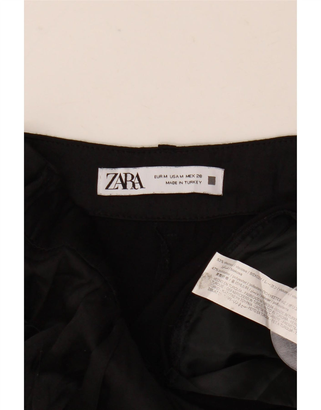 Pantaloni tăiați pentru femei Zara Mediu L28 L25 Viscoză neagră