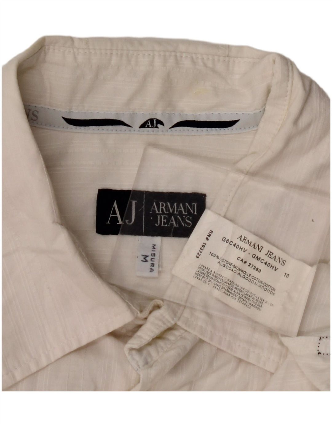 Cămașă pentru bărbați ARMANI JEANS, bumbac alb mediu