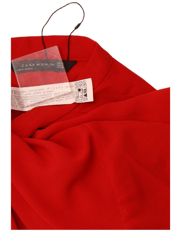 Rochie A-Line cu mânecă lungă ZARA UK 12 Poliester roșu mediu