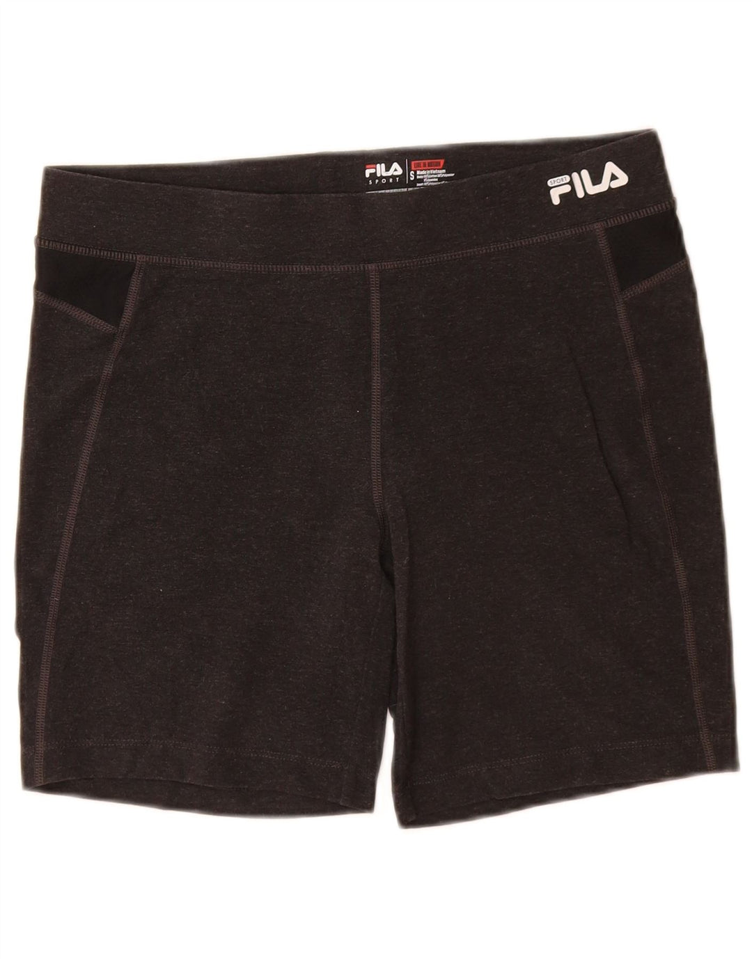 Pantaloni scurti sport FILA pentru femei UK 8, bumbac color bloc, gri mici