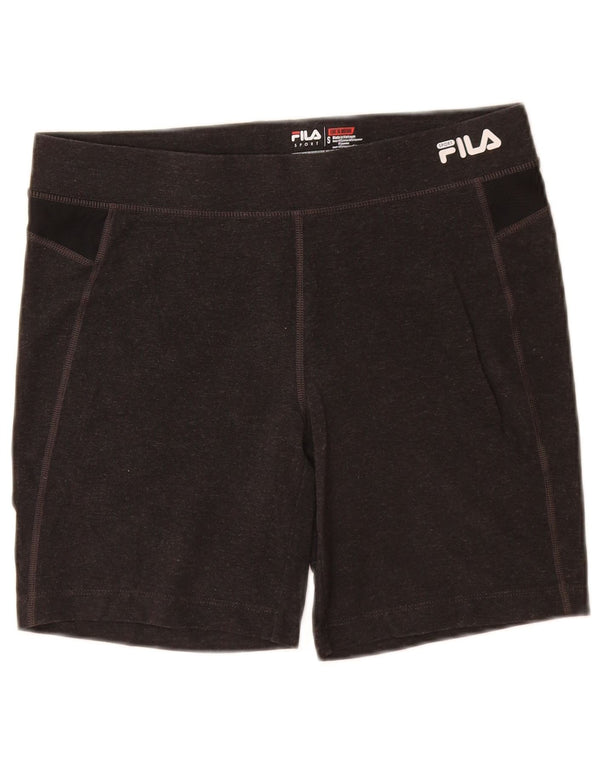 Pantaloni scurti sport FILA pentru femei UK 8, bumbac color bloc, gri mici