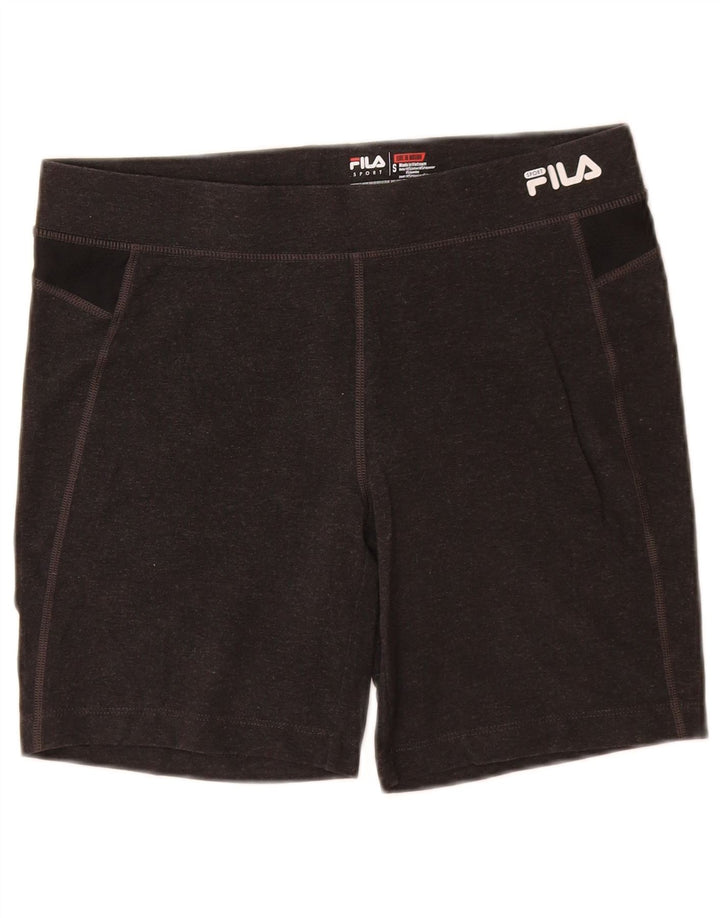 Pantaloni scurti sport FILA pentru femei UK 8, bumbac color bloc, gri mici