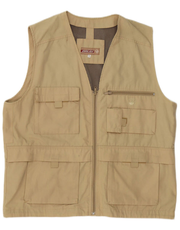 Gilet pentru bărbați Brugi Utility UK 40 Large Kaki Poliester