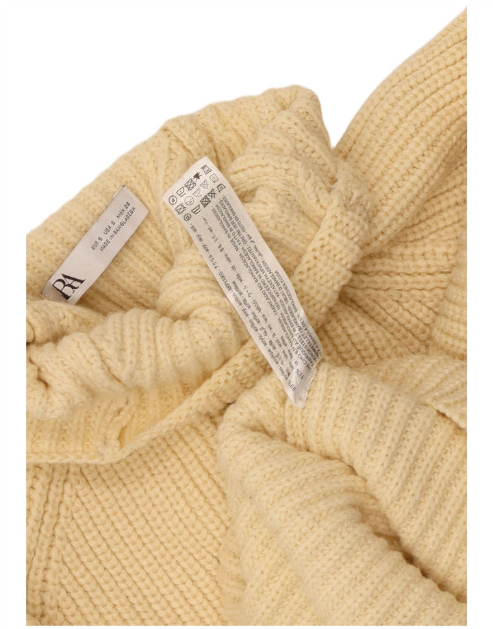 Pulover oversize cu gât țestoasă ZARA pentru femei UK 10 Mic Galben