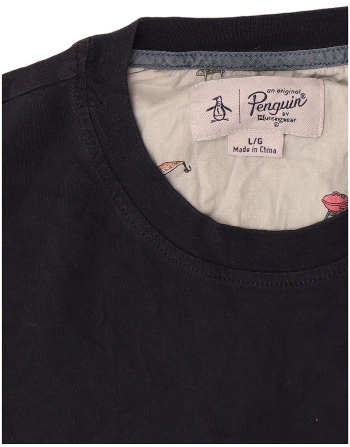 Tricou pentru bărbați Penguin Top mare din bumbac bleumarin