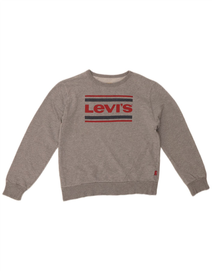Pulover cu grafică LEVI'S pentru băieți, 11-12 ani, bumbac gri