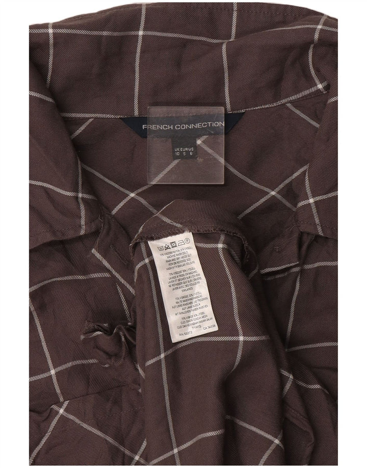 Rochie schimbătoare cu mânecă lungă pentru femei French Connection UK 10, gri mic, carouri