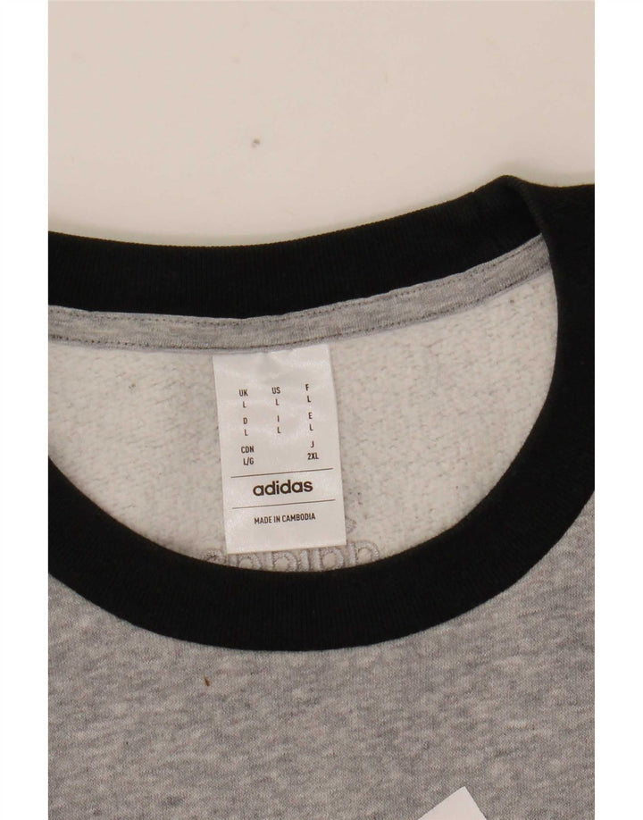 Hanorac cu grafic pentru bărbați Adidas Jumper mare, gri, bloc de culoare