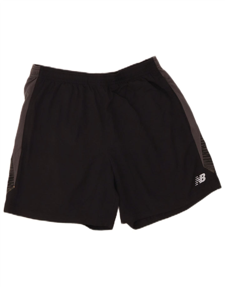 Pantaloni scurți sport New Balance pentru bărbați, mari, negru, poliester color bloc