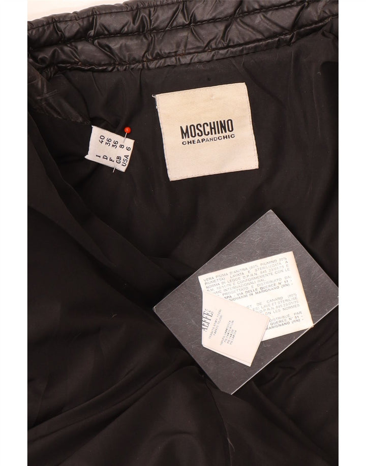 Palton căptușit pentru femei Moschino UK 8, poliamidă neagră mică