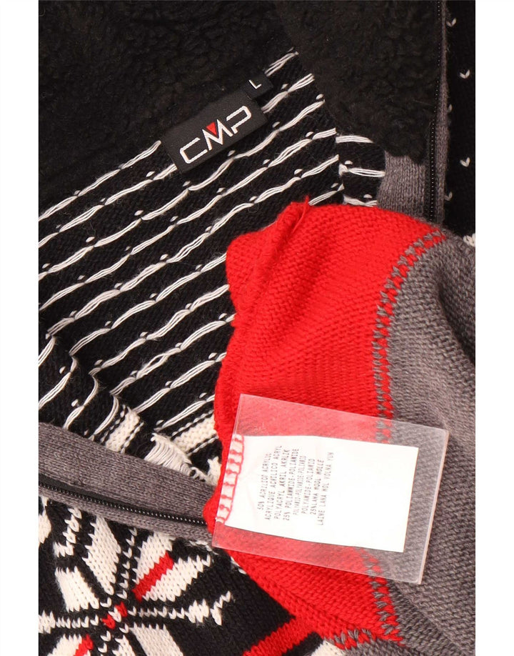 Pulover CMP pentru bărbați, cu fermoar, cu gât, mare, gri Fair Isle Acrilic
