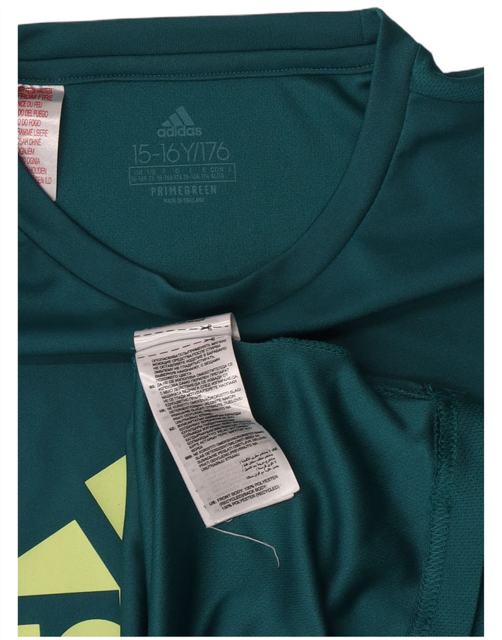 Tricou grafic Adidas pentru băieți Top 15-16 ani Poliester verde