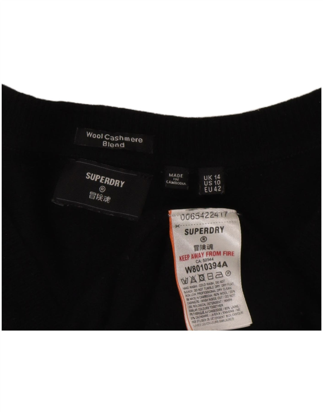 Rochie Jumper Superdry pentru femei UK 14 Lână mare neagră