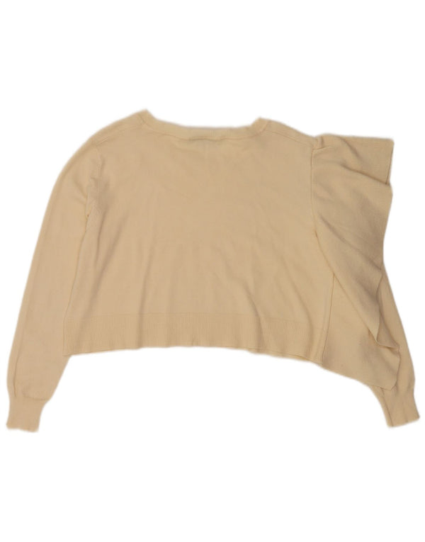Pulover de damă Zara Crop oversize cu gâtul turnat, UK 10 Mic Bej