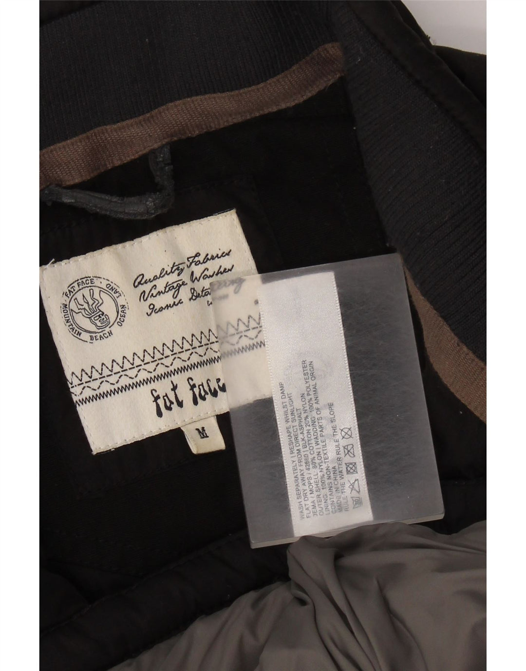 FAT FACE Gilet căptușit pentru bărbați UK 38 Medium Black Bumbac