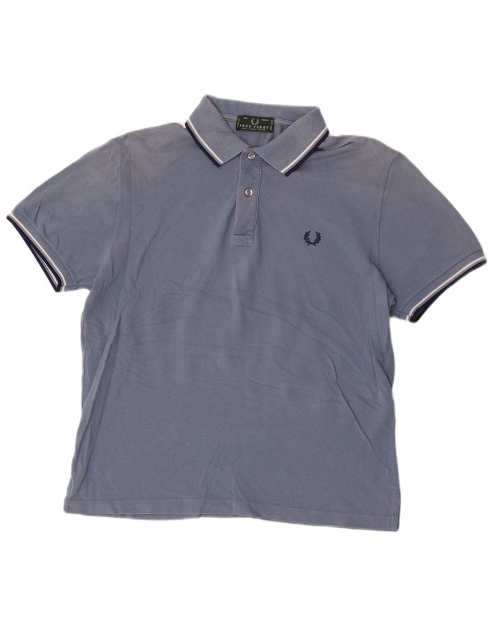 Cămașă polo Fred Perry pentru bărbați, bumbac albastru mediu