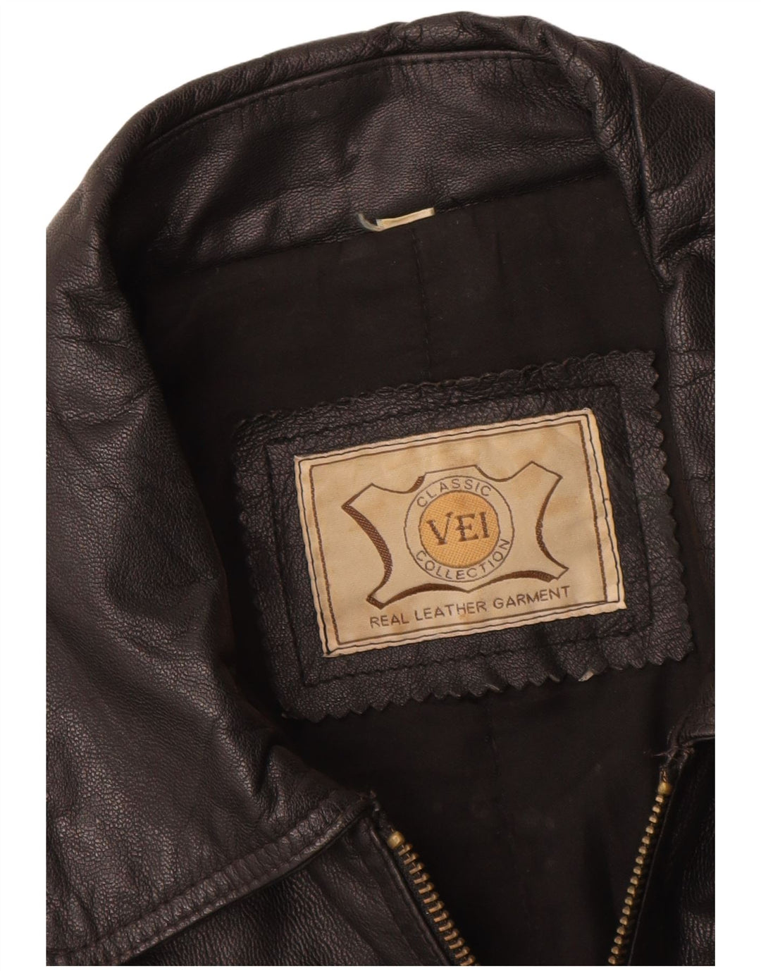 Jachetă de piele vintage pentru bărbați UK 38 Medium Black Leather
