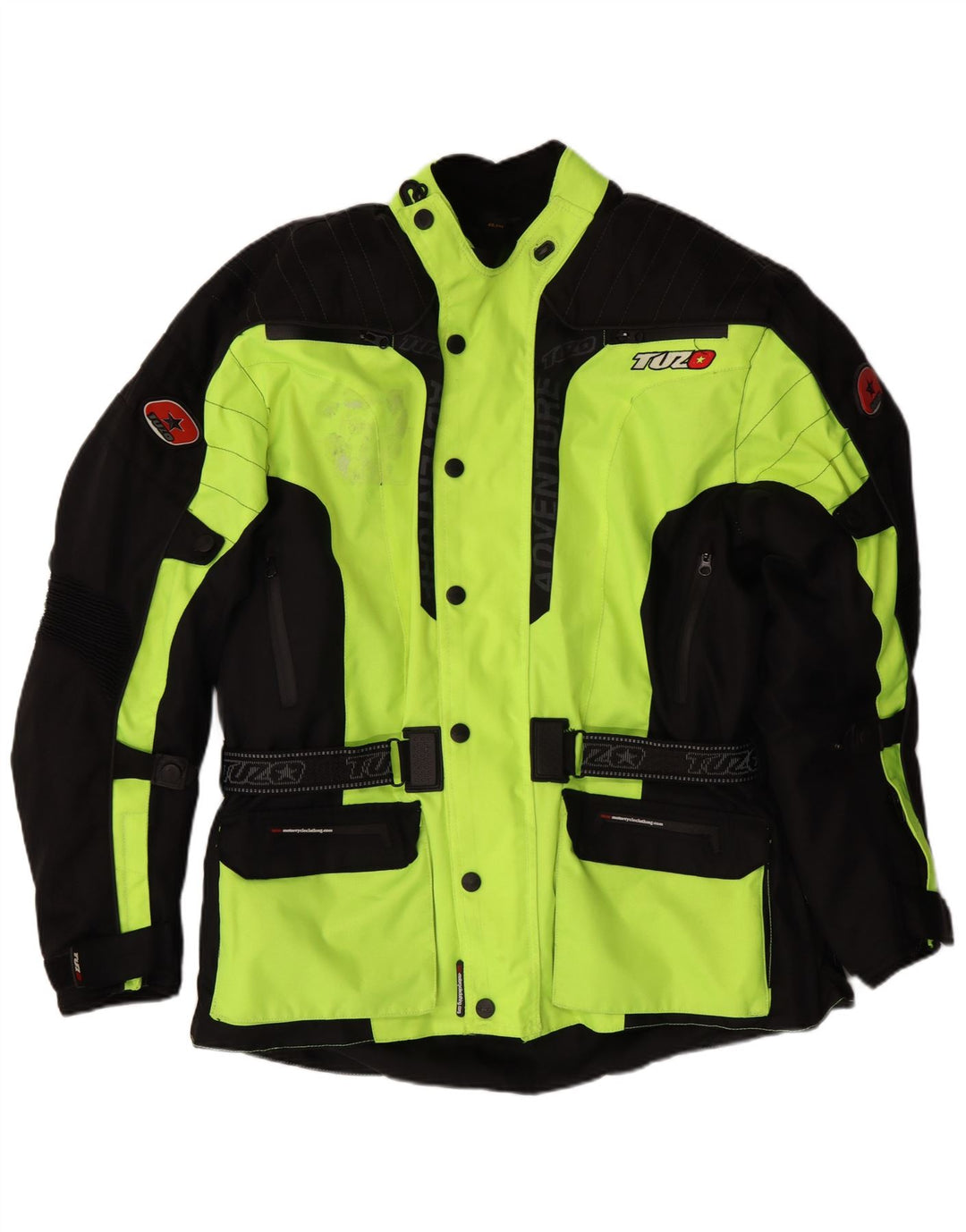 VINTAGE Jachetă Bomber Grafică Moto Racer pentru bărbați UK 44 2XL Verde Colorblock