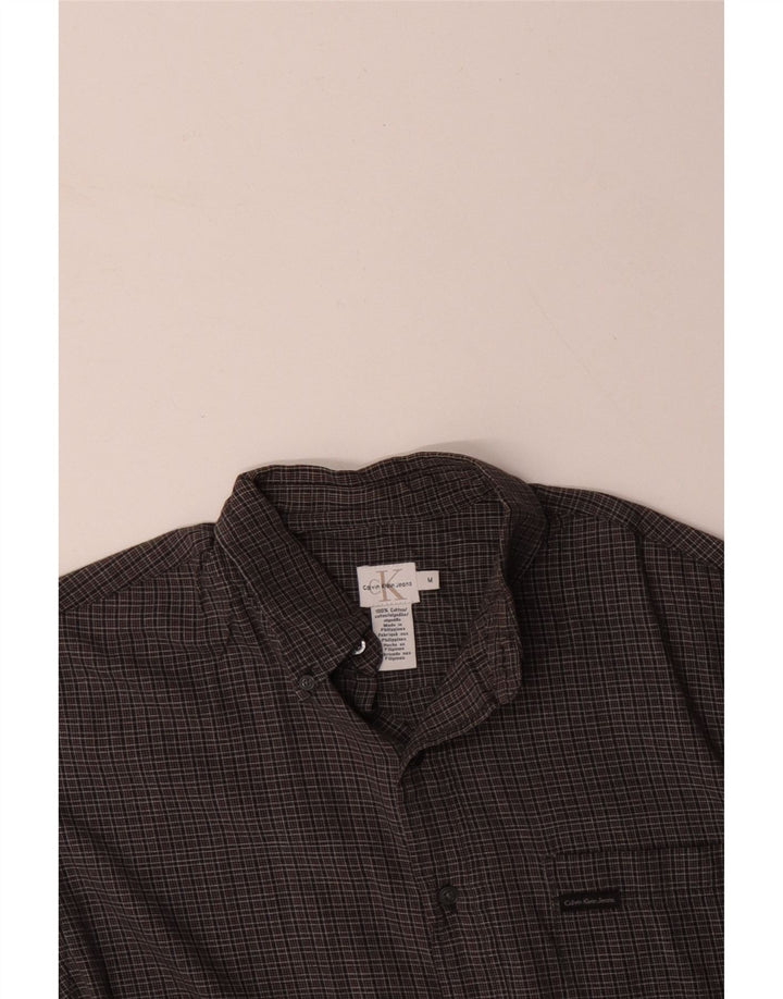 Cămașă pentru bărbați CALVIN KLEIN JEANS, bumbac vichy, gri mediu