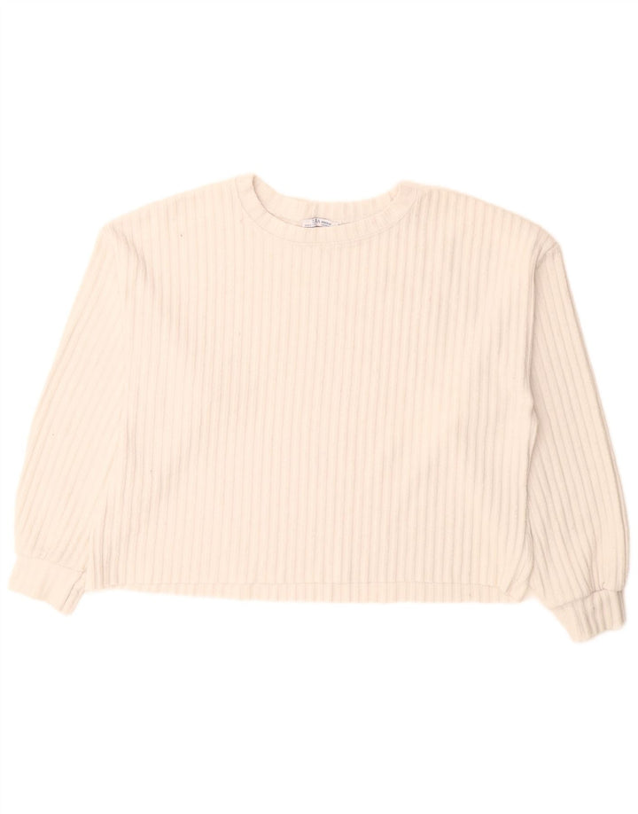 Pulover supradimensionat pentru femei Zara, cu gâtul turn, alb mediu, UK 14
