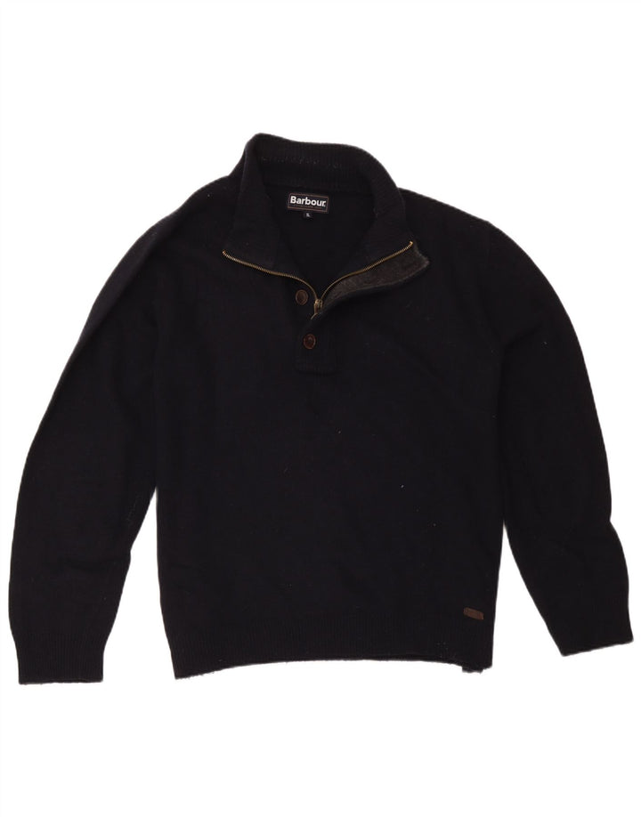 Pulover Barbour pentru bărbați, cu fermoar, cu gât, XL, bleumarin