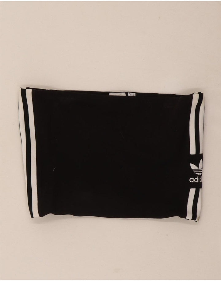 Top Crop fără bretele Adidas pentru femei UK 12 Medium Black Bumbac