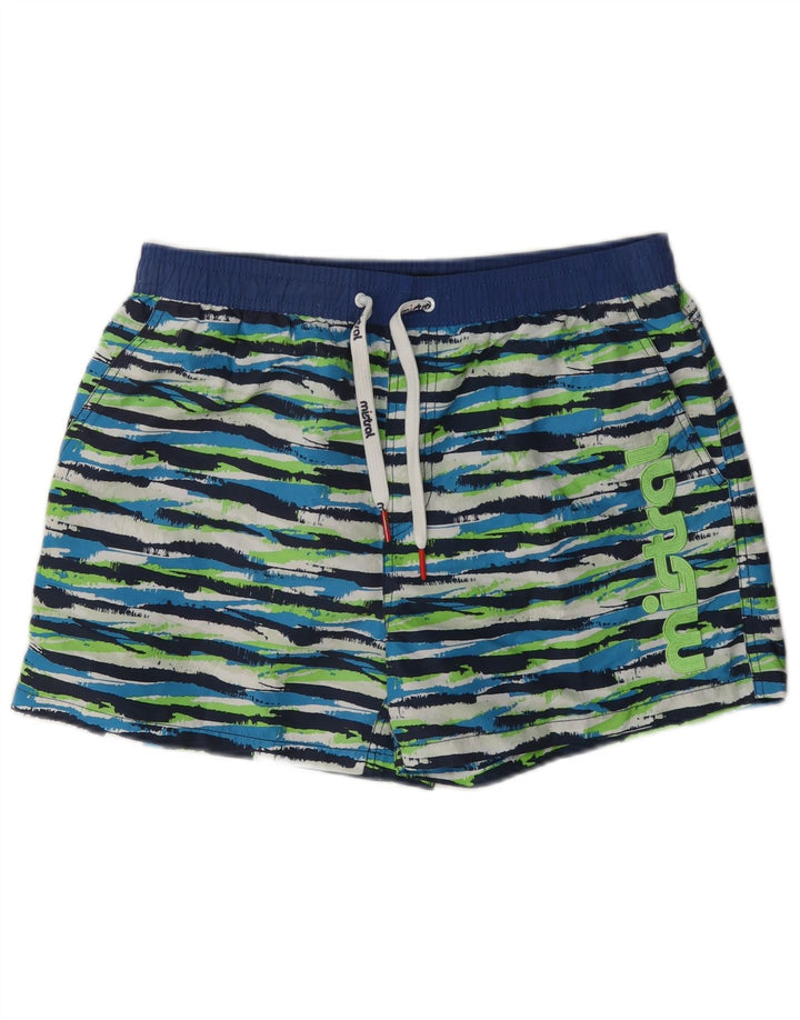 Pantaloni scurți de înot cu grafică Mistral pentru bărbați, poliester cu dungi mari, multicolore