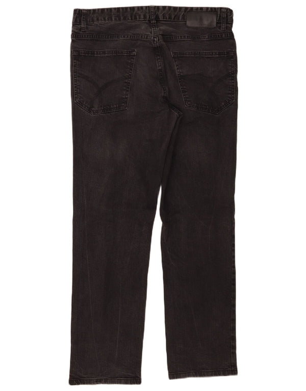 Calvin Klein Pantaloni drepti pentru bărbați, slim, W34 L32, bumbac negru