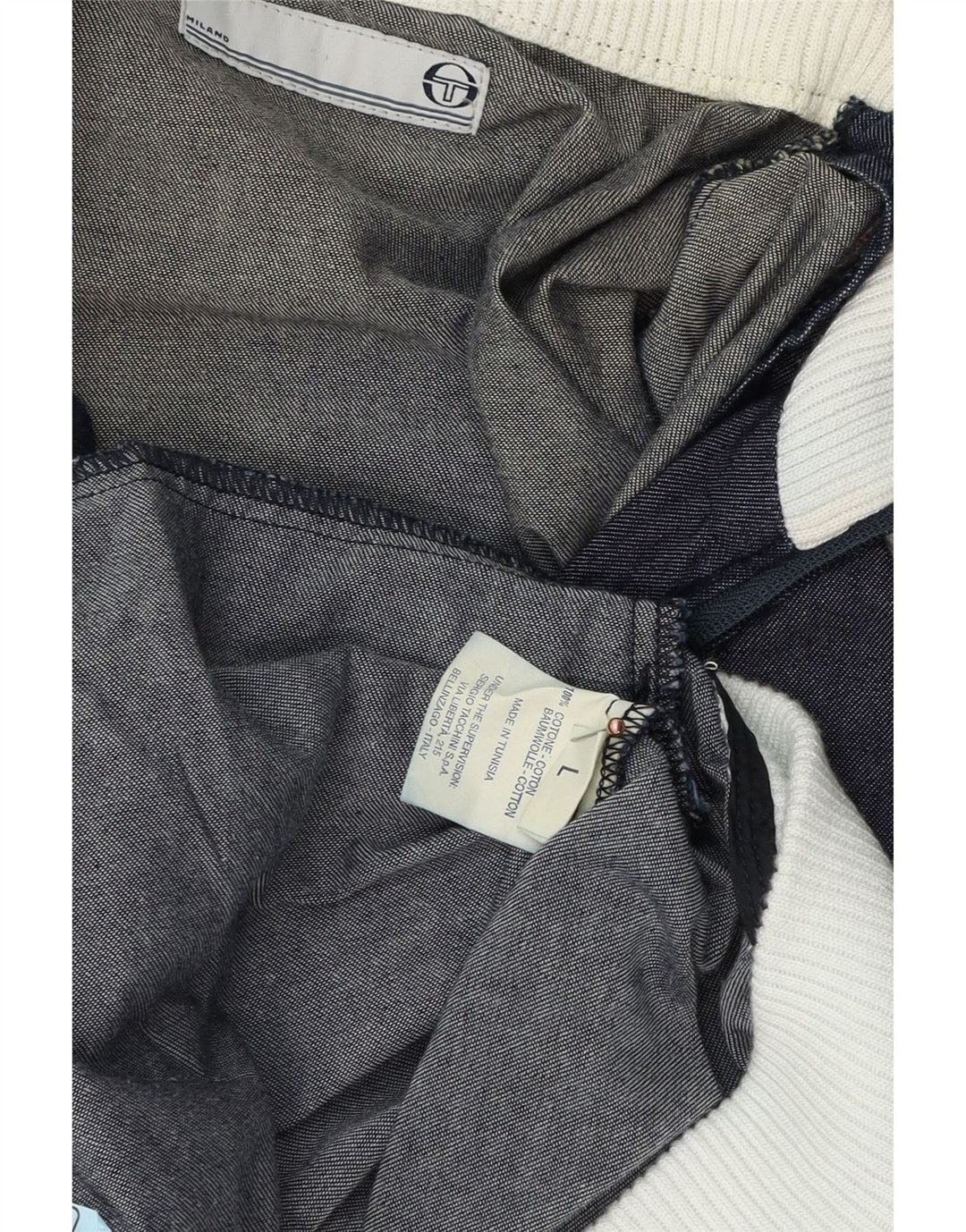 SERGIO TACCHINI Mens Bomber Jacket UK 40 Large Navy Blue Colourblock