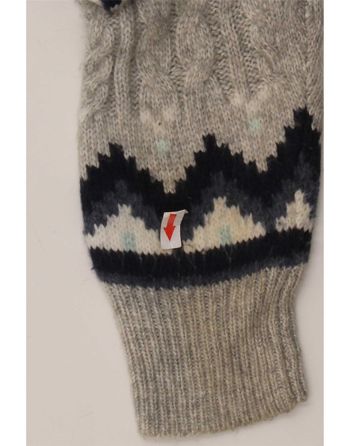 Pulover cardigan pentru femei Marks & Spencer UK 14 Medium Gri Fair Isle
