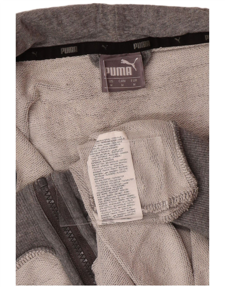Pulover PUMA pentru bărbați, cu fermoar, bumbac, gri mediu