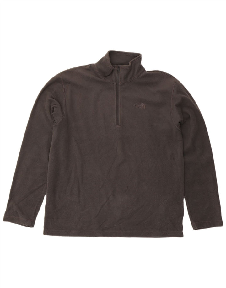 Pulover pentru bărbați The North Face, cu fermoar și gât, poliester mare, gri