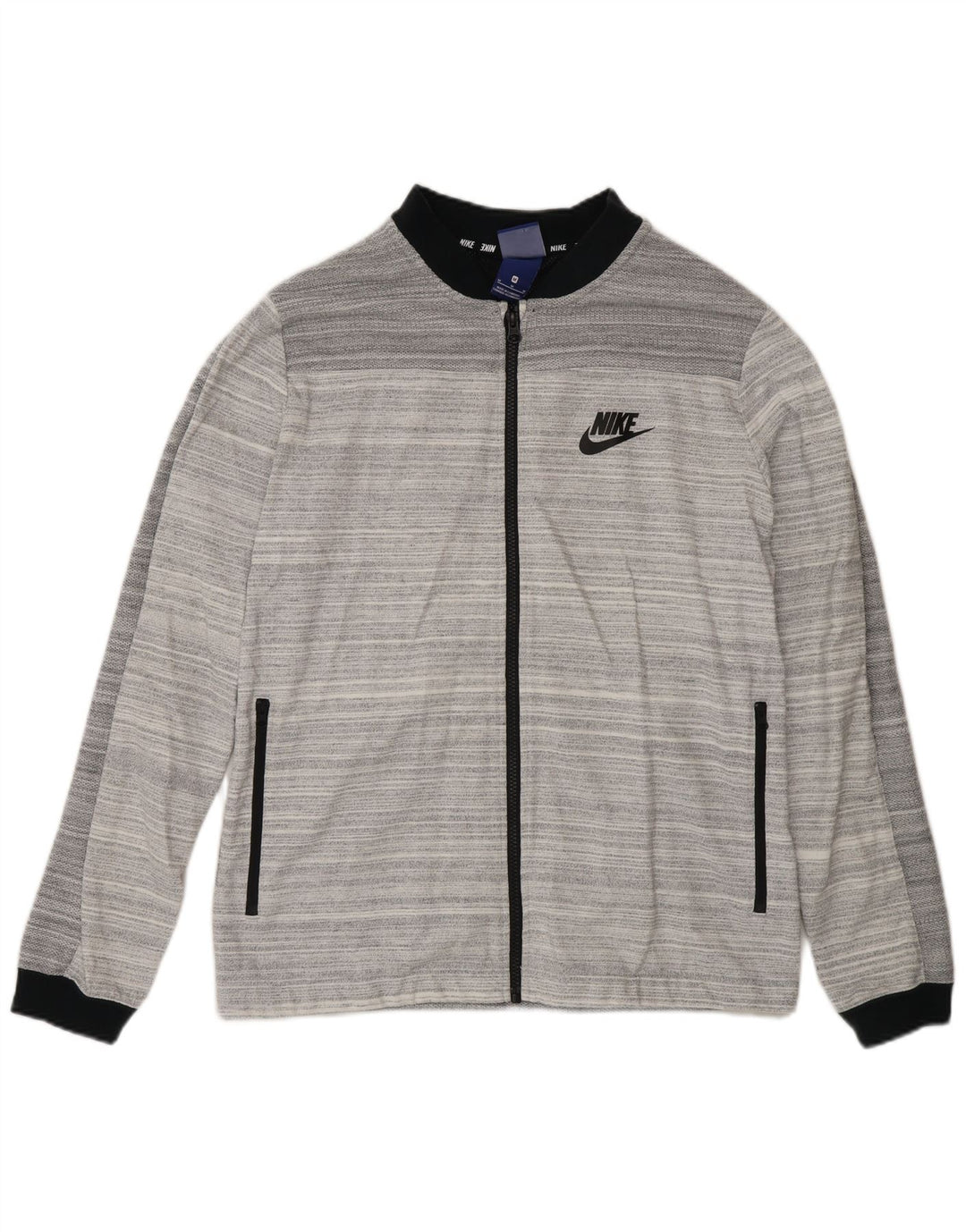 Jachetă de top pentru trening Nike pentru femei, cu formă regulată, din bumbac cu dungi gri mediu