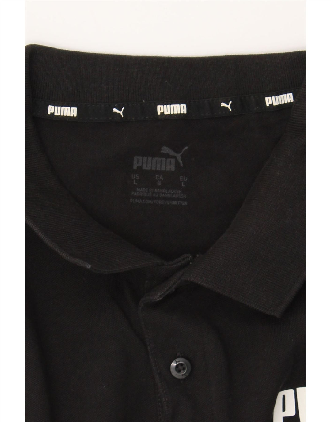 PUMA Mens Polo Shirt Large Black Cotton Vintage Puma and Second-Hand Puma from Messina Hembry 