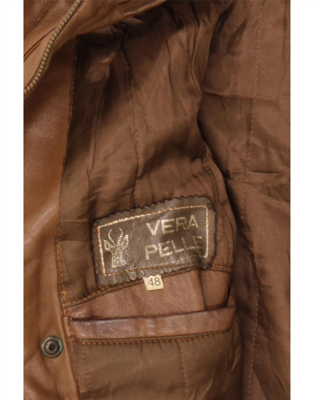 Jachetă de piele pentru femei VINTAGE IT 48 XL din piele maro