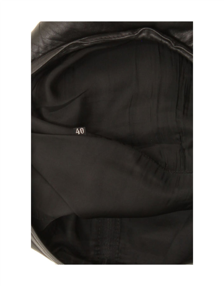 VINTAGE Womens Leather Skirt IT 40 Small W28 Black Vintage Vintage and Second-Hand Vintage from Messina Hembry 