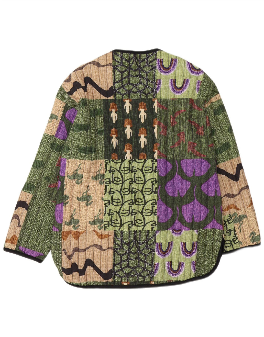 Jachetă vintage pentru femei, blazer cu 5 nasturi, UK 14, medie, multicoloră, patchwork