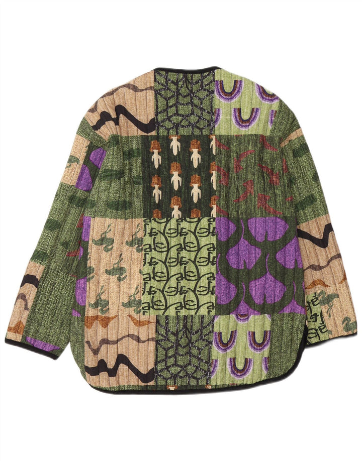 Jachetă vintage pentru femei, blazer cu 5 nasturi, UK 14, medie, multicoloră, patchwork