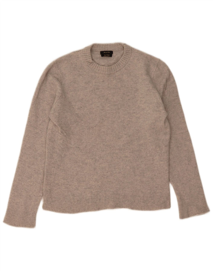 Pulover Massimo Dutti pentru damă, cu gâtul rotund, 14 UK 14 Medium Gri Pete