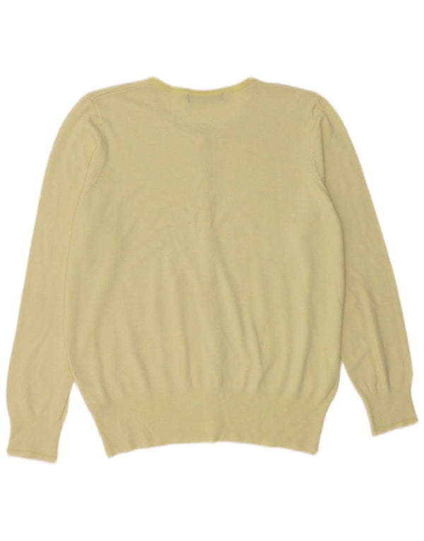 Pulover cardigan pentru femei Marks & Spencer UK 16 mare, galbenă, viscoză