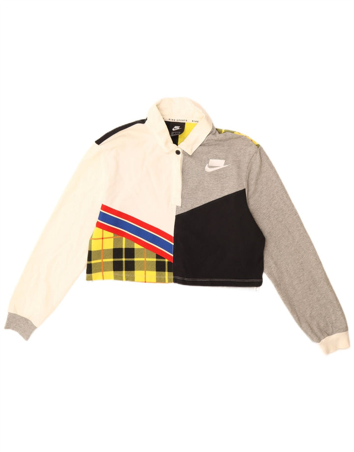 Tricou polo oversize crop rugby NIKE pentru femei UK 10 mic multicolor