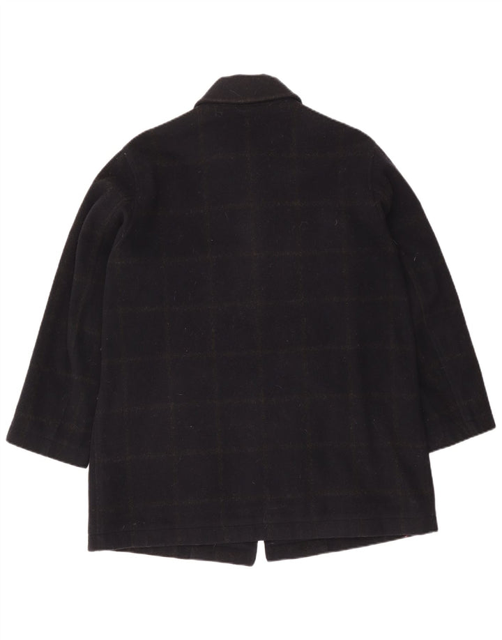 Pardesiu de schi Vintage pentru femei UK 14 Medium Bluemarin Check Wool
