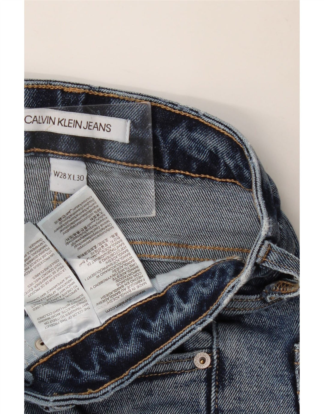 Blugi skinny de damă CALVIN KLEIN W28 L30 bumbac albastru