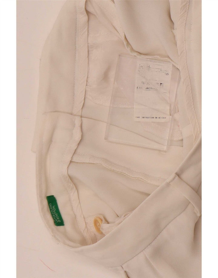 Pantaloni chino Bootcut pentru femei Benetton W28 L30 alb