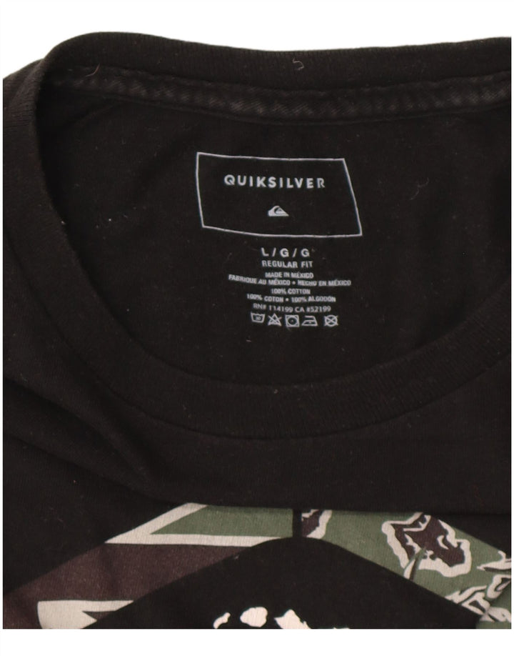 QUIKSILVER Tricou grafic Hawaii Regular Fit pentru bărbați Top mare din bumbac negru