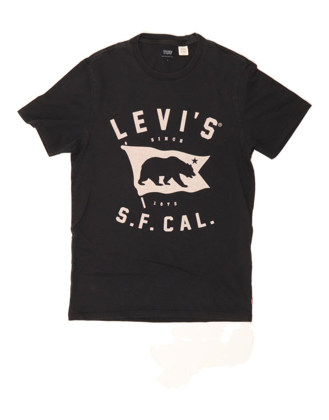 LEVI'S Mens Graphic T-Shirt Top Small Black Cotton Vintage Levi's and Second-Hand Levi's from Messina Hembry 
