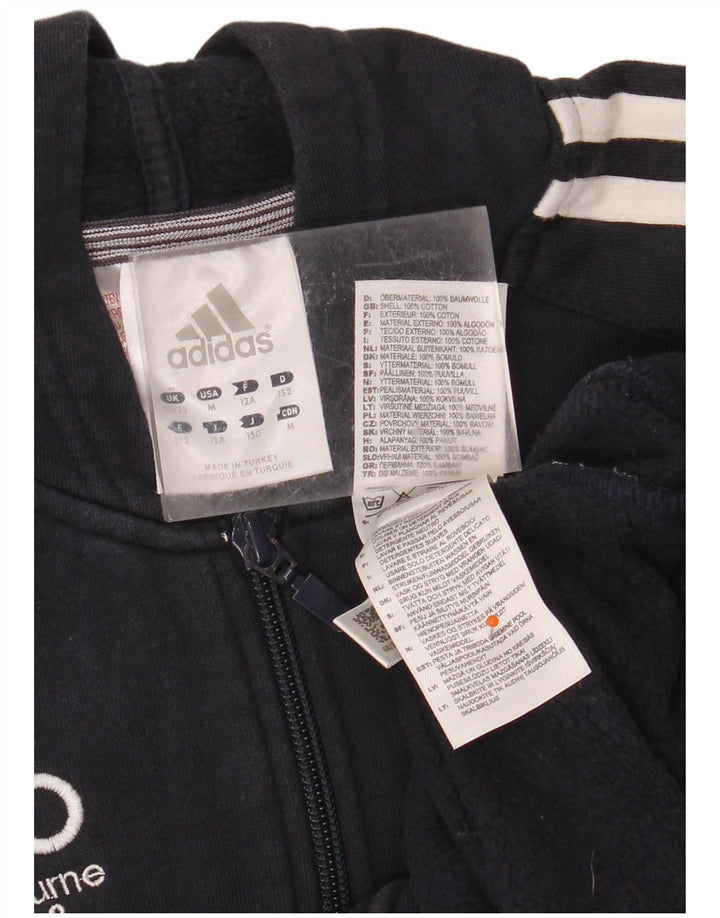 Pulover ADIDAS pentru băieți, cu fermoar, 11-12 ani, bumbac bleumarin