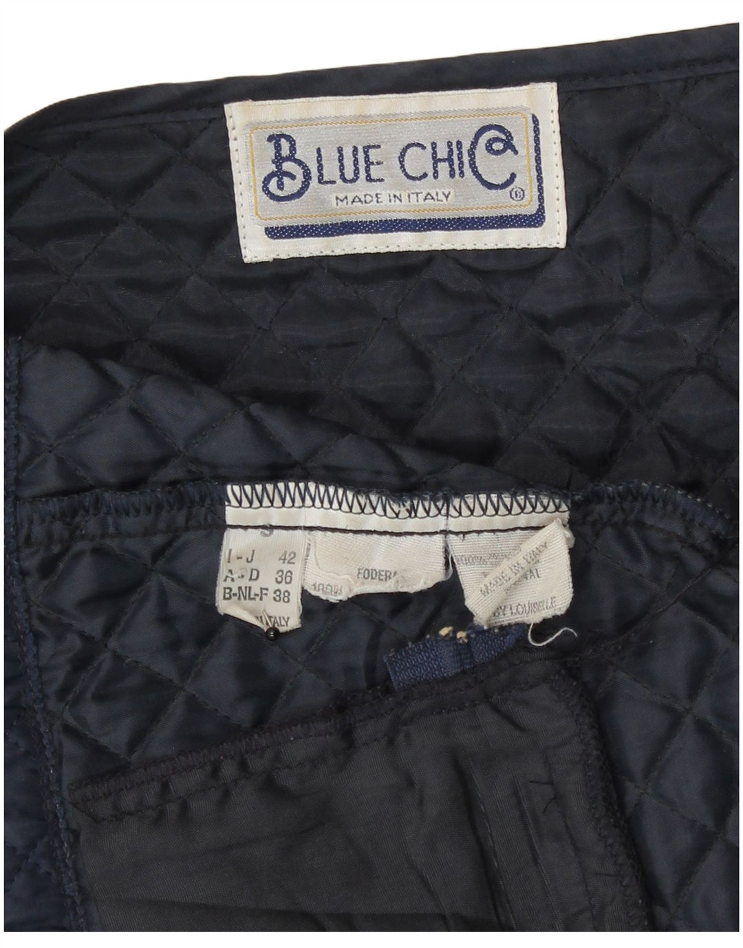 Gilet matlasat Vintage pentru femei IT 42 Poliester bleumarin mediu